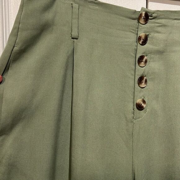 Frank & Oak Sage Green‎ Balloon Cut Button Fly Tencel Pants Size 12 NWT - Picture 4 of 14